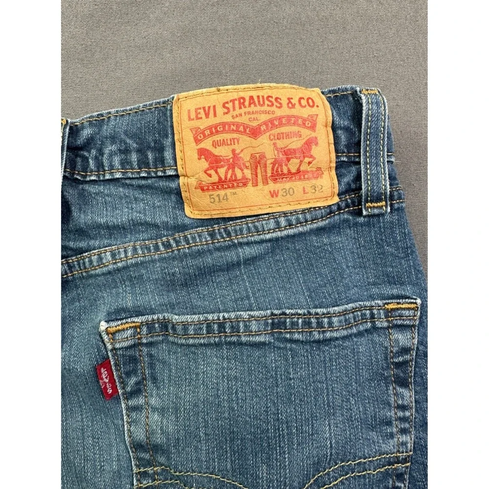 Levis 514 Straight Fit Jeans Men's W30 L32‎ Medium Wash Blue Denim Pants